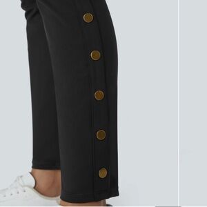 Black Pants with Gold Button Accents